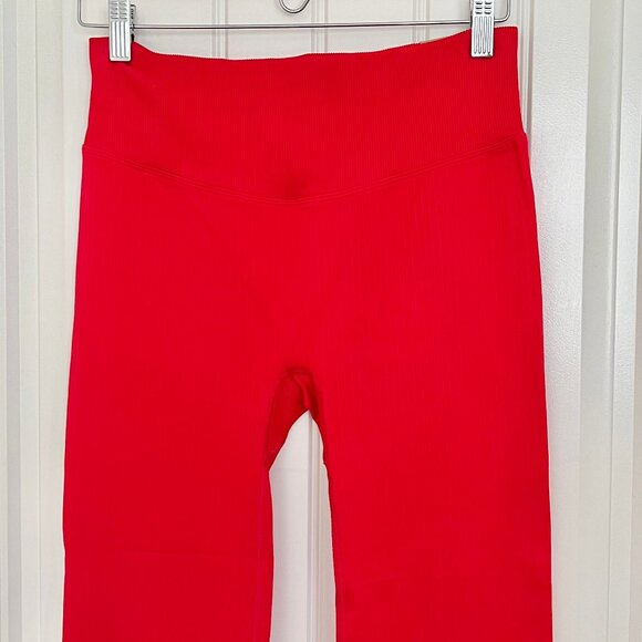 NWT Victoria's Secret PINK Active Seamless 7/8 Waistband Pocket Red Leggings Lg - Picture 3 of 12
